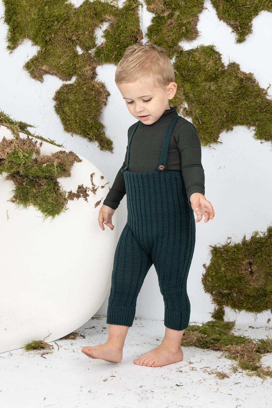 FOREST GREEN CHUNKY BABY ROMPER