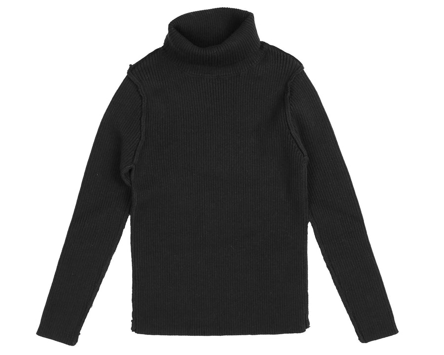 BLACK BASIC MOCK NECK SHELL