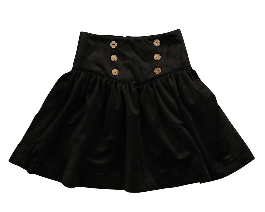 BLACK VELOUR CORDUROY SKIRT