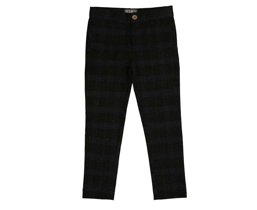 GREY WOOL PLAID PANTS