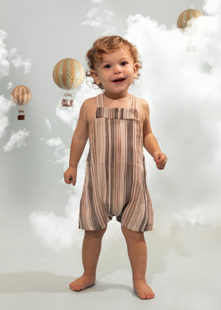 NOUGAT LINEN STRIPE OVERALL