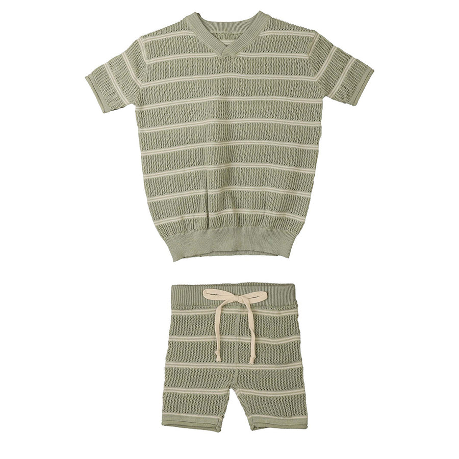 DESERT SAGE POINTELLE STRIPE SET