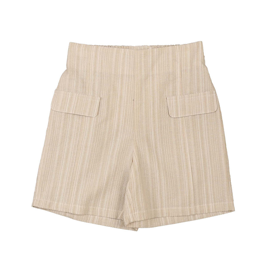 NOUGAT STRIPE POCKET DETAIL SHORTS